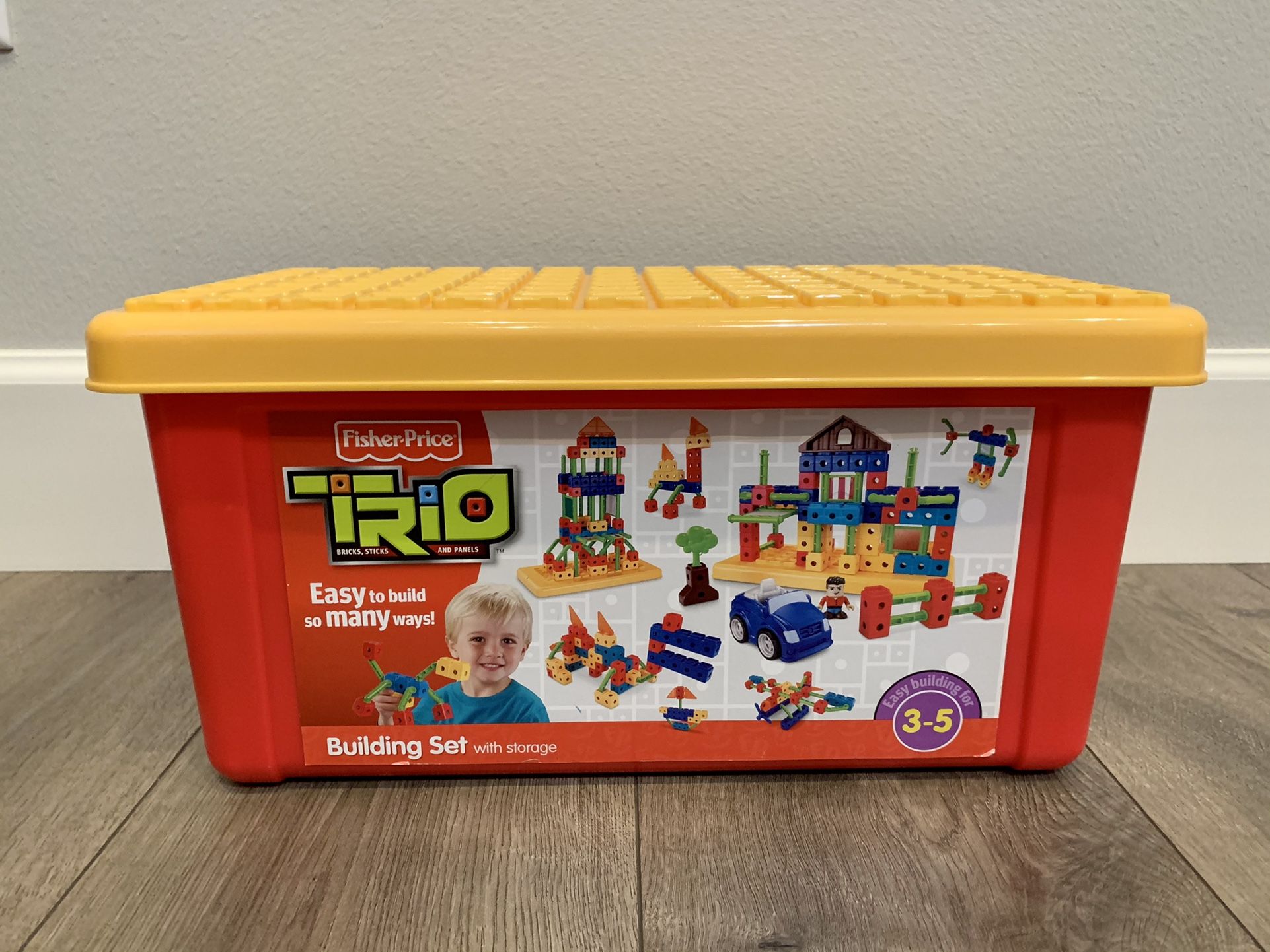 Fisher Price Trio Building Set With Storage Bin