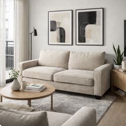 Modern beige loveseat. Like new! 
