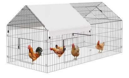 New in box-NUGRIART Metal Chicken Coop 86"×40"×40" Chicken Run with Waterproof Cover Portable Poultry Cage Walk in Hen House Outdoor Backyard Farm Ani