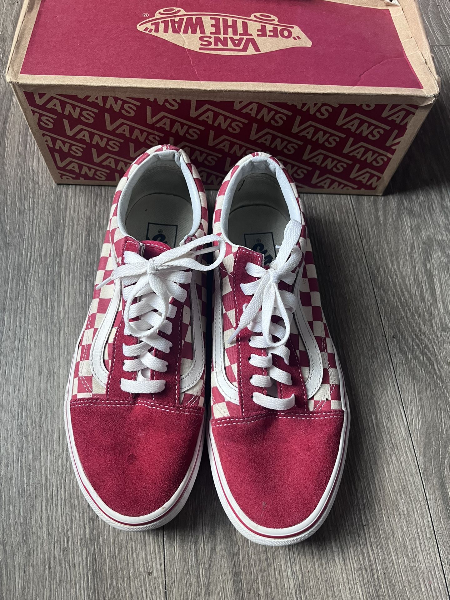 Vans Old School Classic Red & White Shoes