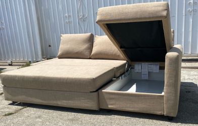 Beige Friheten Sleeper Sectional L Shape Couch Sofa Chaise Storage
