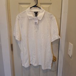 Men’s Size Large H&M White Polo Shirt, Brand New with Tags, Casual Classic Style