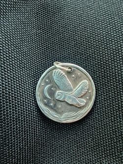 Fine silver owl pendant