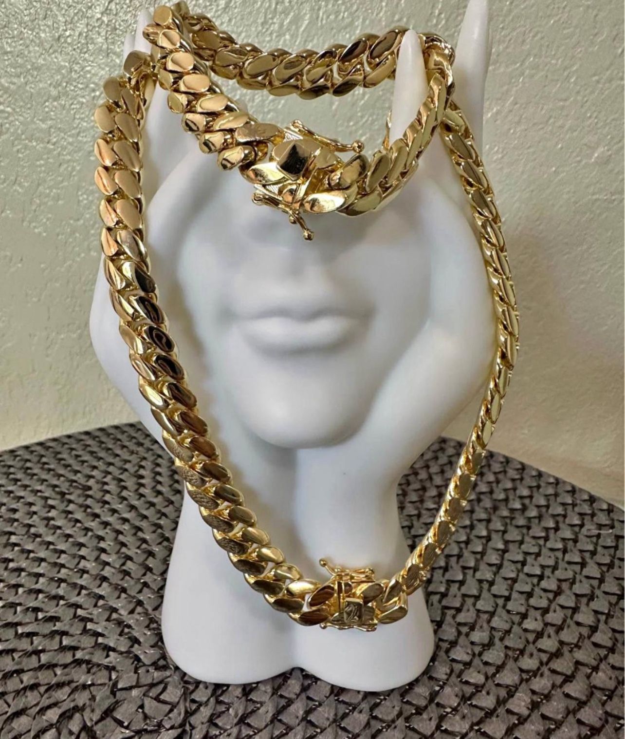 20mm Miami Cuban Link Gold Plated Chain Necklace 18k & 14k Crab Old School Regular Lock
