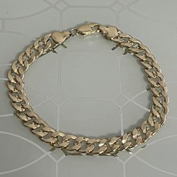 Cuban Men’s Gold Plated Bracelet 8.5” 7.5mm