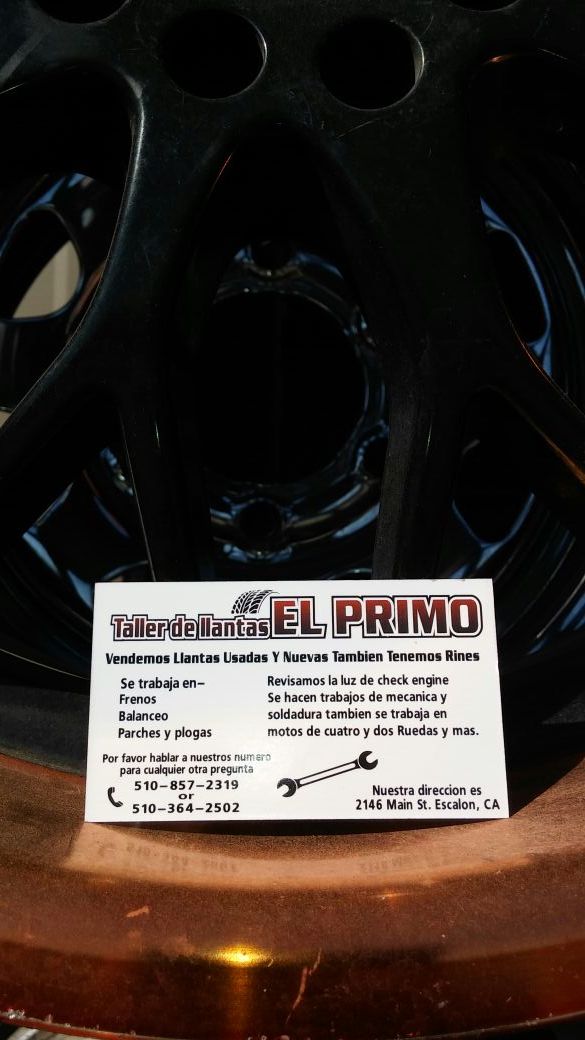Tenemos llantas usadas y nuevas en el taller el primo