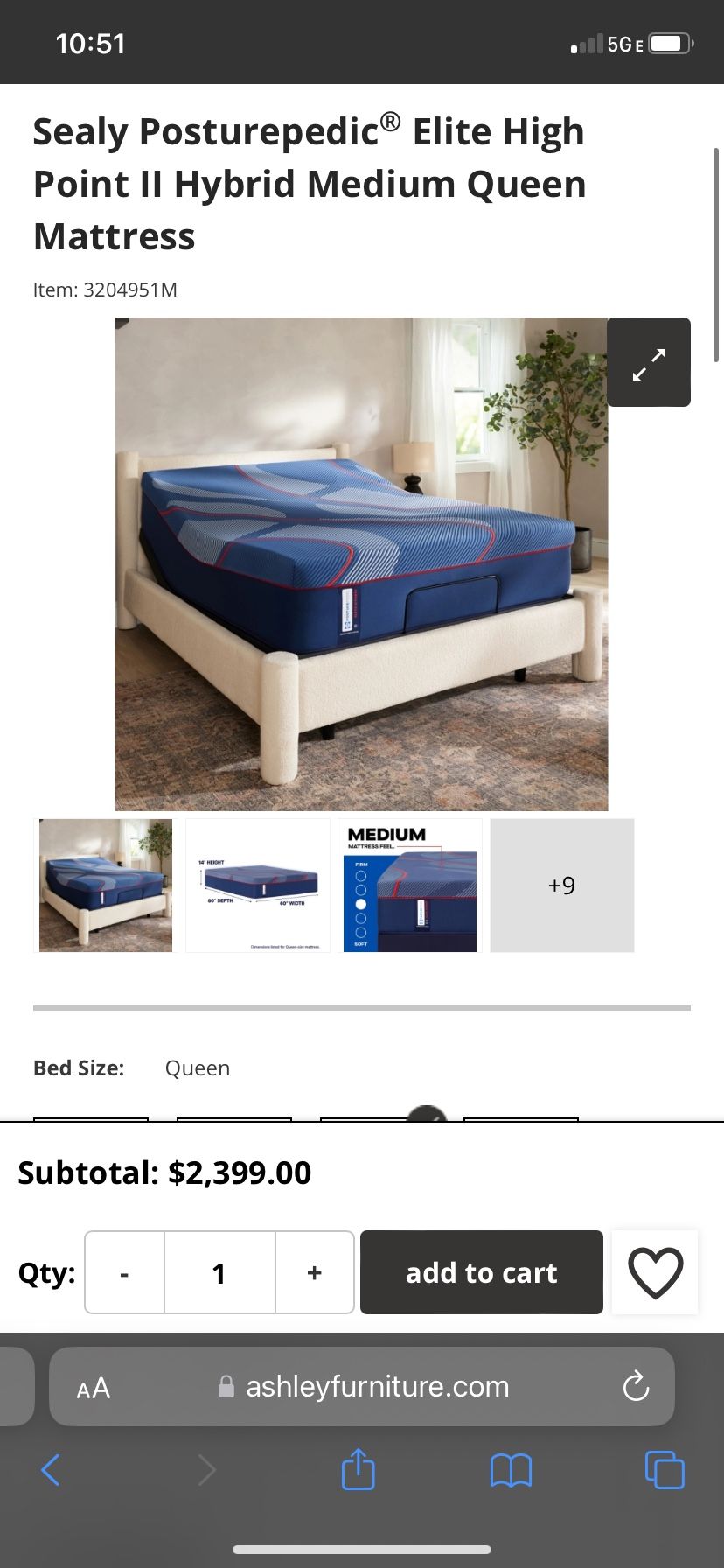 Sealy Hybrid Medium 14 “ Queen Size Brand New