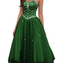 Likedpage Women's Sweetheart Prom Dresses Tea-Length Ball Gown Quinceanera Dresses