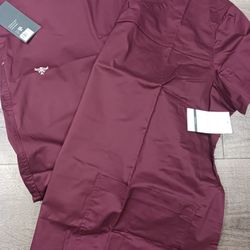 Wine SIZE 3XL MED COUTURE MEDICAL SCRUB SET 