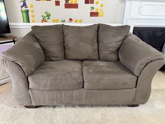 Gray Microfiber Loveseat / Couch – 65” Wide – $100 OBO