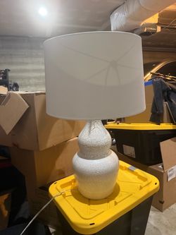 White Crackle Ceramic Table Lamp