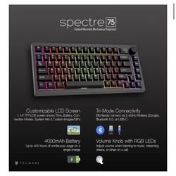 Unopened Spectre 75  Mechanical Gaming Keyboard (color Candy Red)