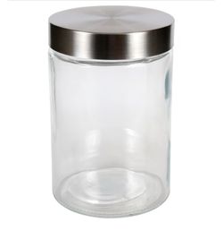 Glass Jars with Stainless Steel Lids, 33.8-fl.oz.