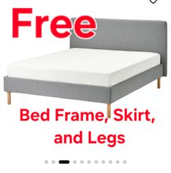 Free Ikea Bed Frame, Legs, and Skirt