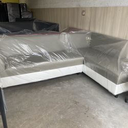 Leather Couch Two Tone Brand New For Sale 