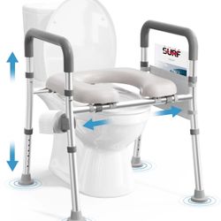 Toilet Seat Riser for Seniors, FSA HSA Eligible Raised Toilet Seat with Handles,