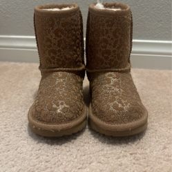 Ugg Glitter Leopard Kids Size 10