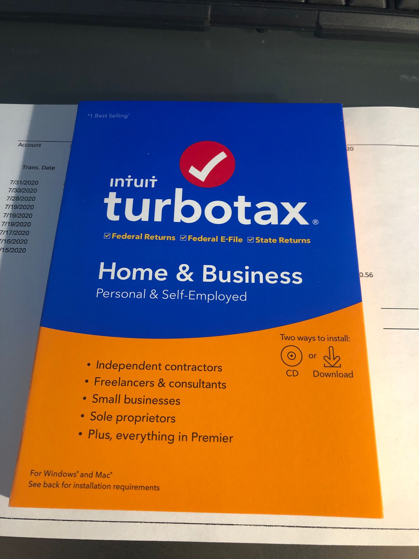 Turbo Tax 2019 home and business.