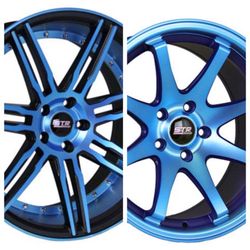 STR Blue 20” Wheels 5x100 5x120 5x114 (only 50 down payment and no credit check)