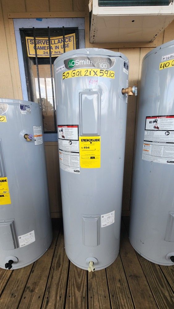 AO SMITH SIGNATURE ELECTRIC WATER HEATER 50 GALLON WITH 1YEAR WARRANTY 1AÑO DE GARANTIA POR ESCRITO