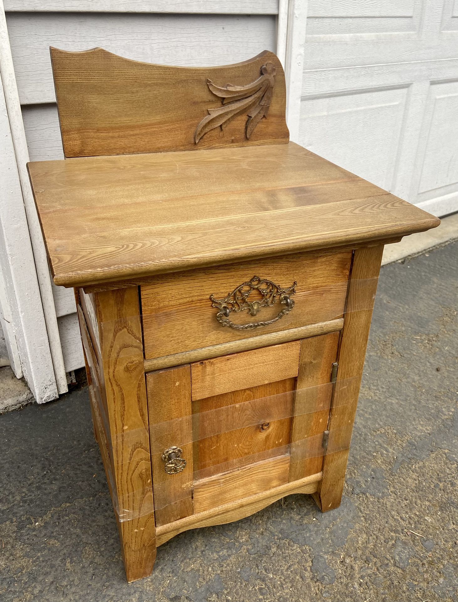 Petite Antique Cabinet/ Side Table