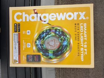 Chargeworx Smart 16ft LED Light Strip, App/Remote Control, Music Sync USB
