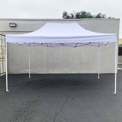 New in box $130 Heavy-Duty 10x15 FT Outdoor Ez Pop Up Canopy Party Tent Instant Shades w/ Carry Bag (White, Blue) 