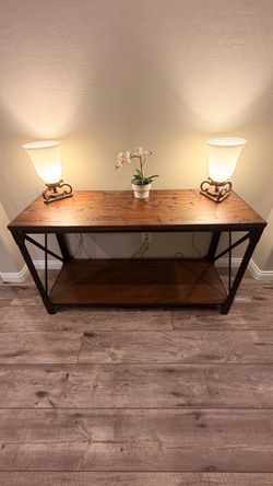 Entryway Table Sideboard Credenza - Wood & Metal