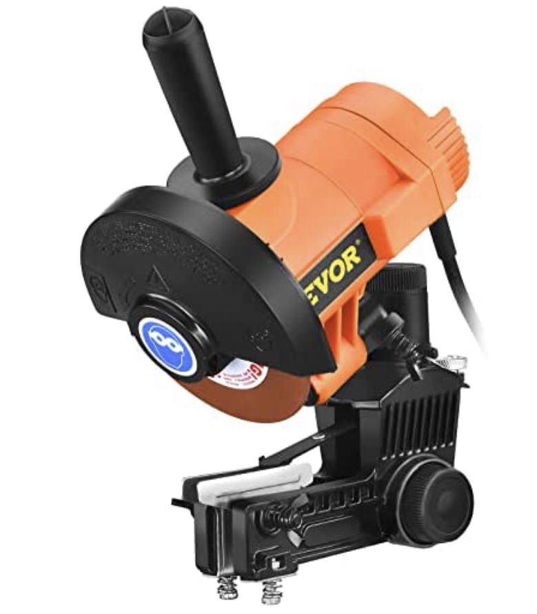 Chain Grinder, 110V 85W Chainsaw Grinder, Multi-Angle Adjustable Chainsaw Grinder Sharpener 5000 RPM, Bench/Wall Mounted Automatic Chain Sharpener wit