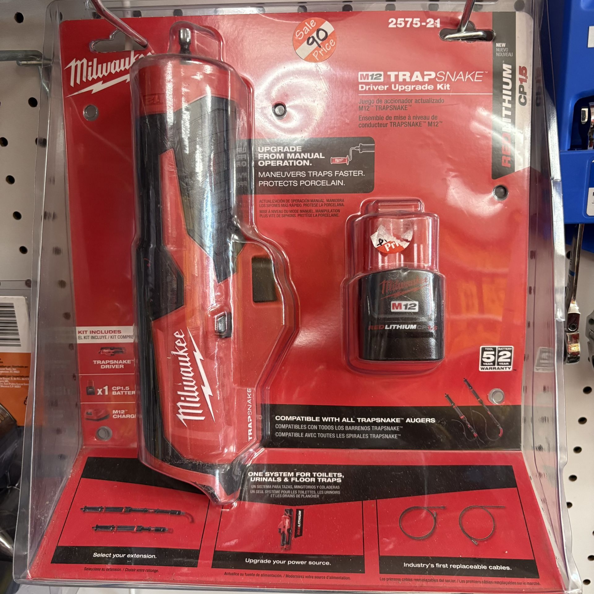 Milwaukee New Trap Snake Kit m12, Battery And Charger