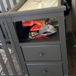 Changing Table crib attached with two drawers