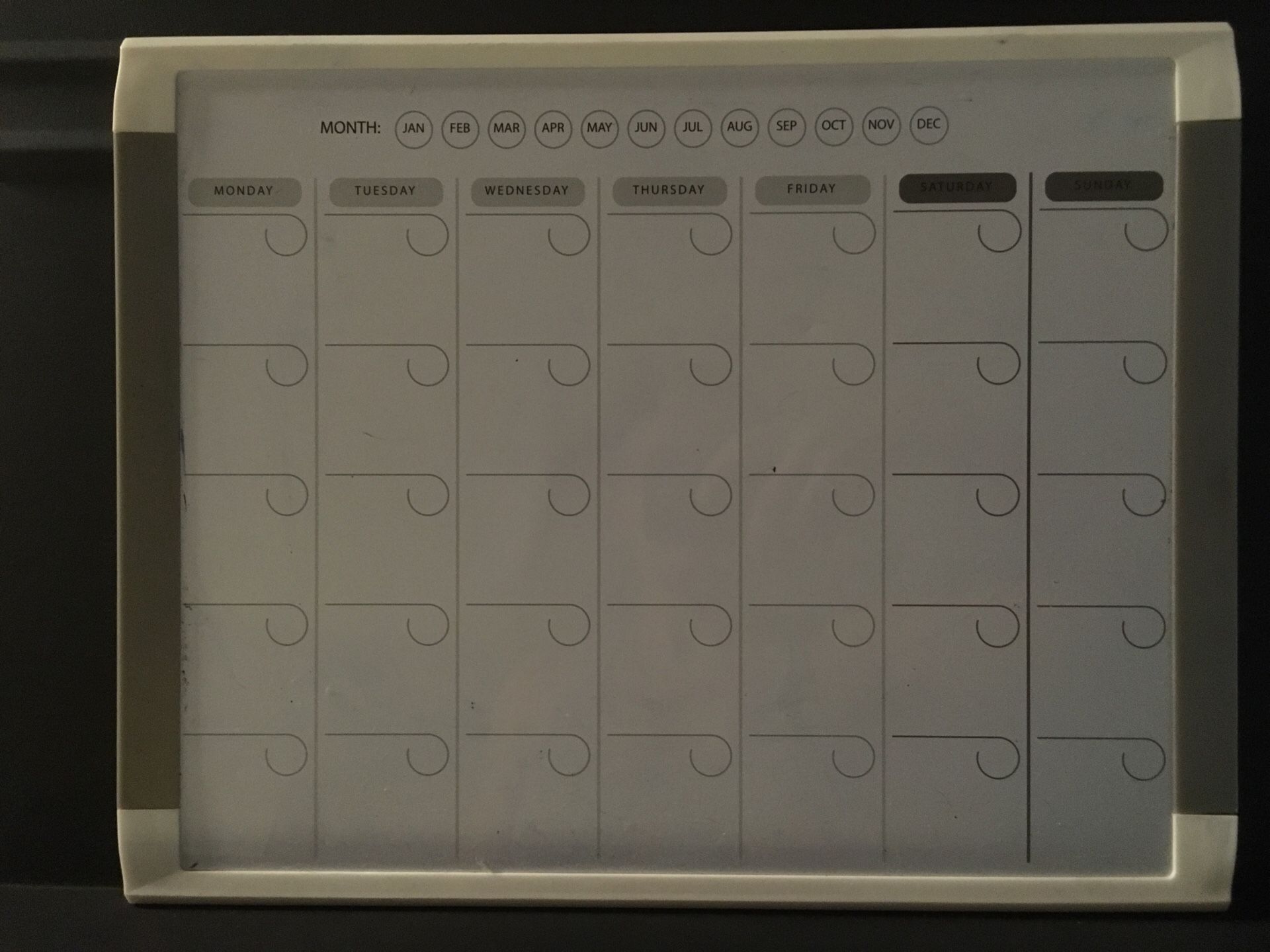 Mini calendar whiteboard
