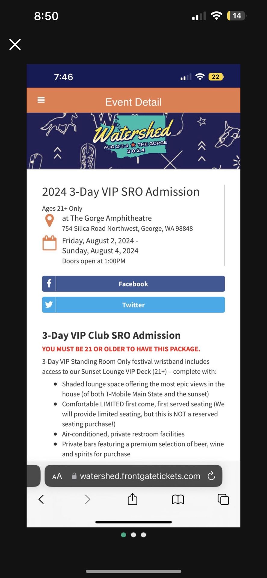 Watershed VIP - Gorge