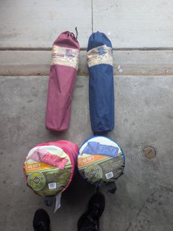 Kids camping bags and chairs
