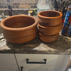 1960's Macy's Vintage Wooden Bowls