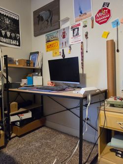 Two Desks and one 7' Large Bean bag