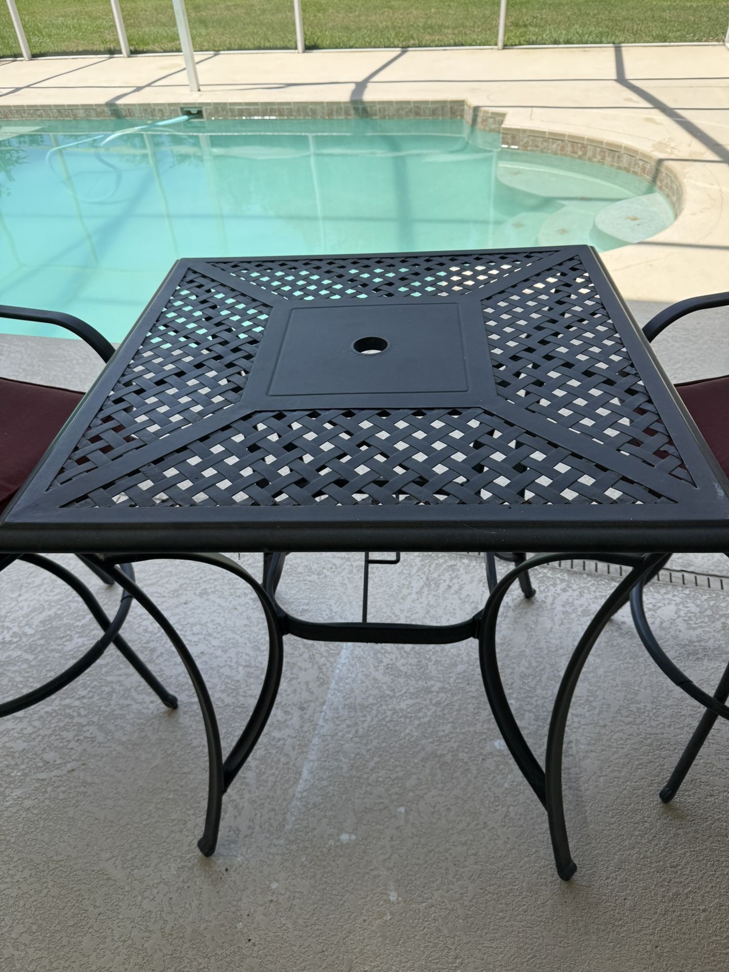 Outdoor Furniture/ Bar Tool Chair/ Table And 2 Chairs Good Condition Moving Must Sell