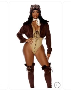 Women's Aviator Pilot Halloween Costume Set