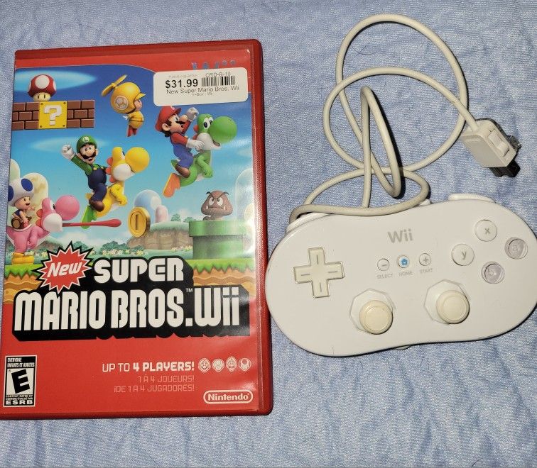 Wii Mario Brothers Game And Controller