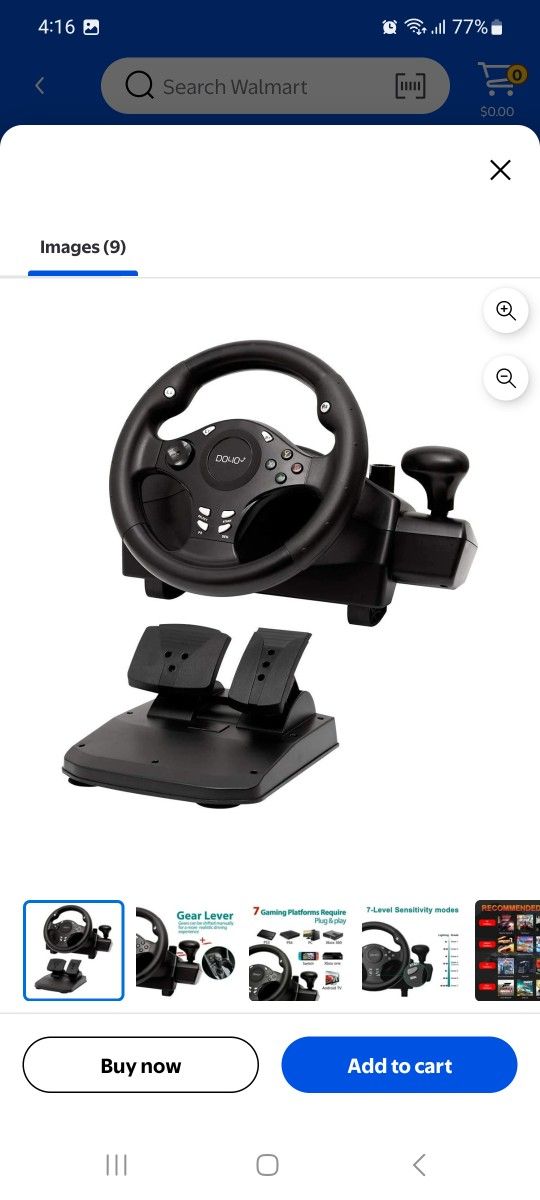 DOYO Racing Wheel for PC, PS3, PS4, Xbox One, Switch – 270° Steering Wheel with Pedals, Dual Vibration, Gear Shifter – R270