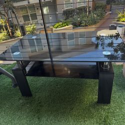 Glass coffee table