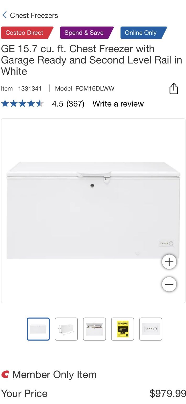 GE 15.7 cu. ft. Chest Freezer