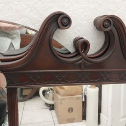 Antique Mahogany Buffet Wall Mirror 