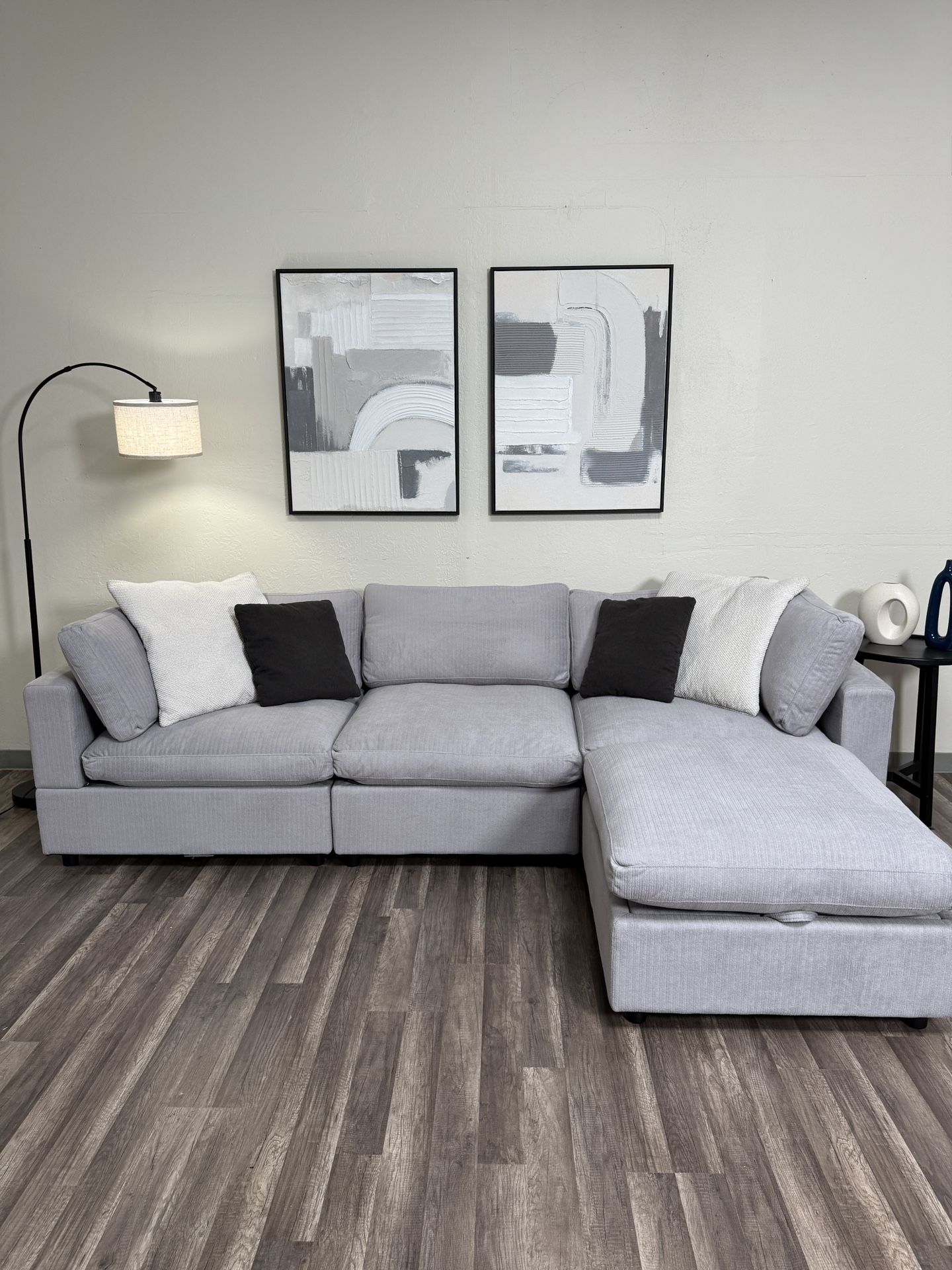 New In Box 4 Piece Gray Modular Cloud Sectional Couch - Free Delivery