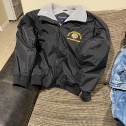Size, Large. Naval Auxiliary Landing Field Jacket, Windbreaker.