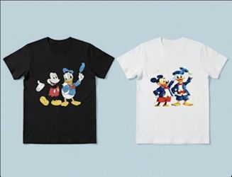 Set of 2, New, Disney Mickey & Donald Graphic T-Shirts .Size S.