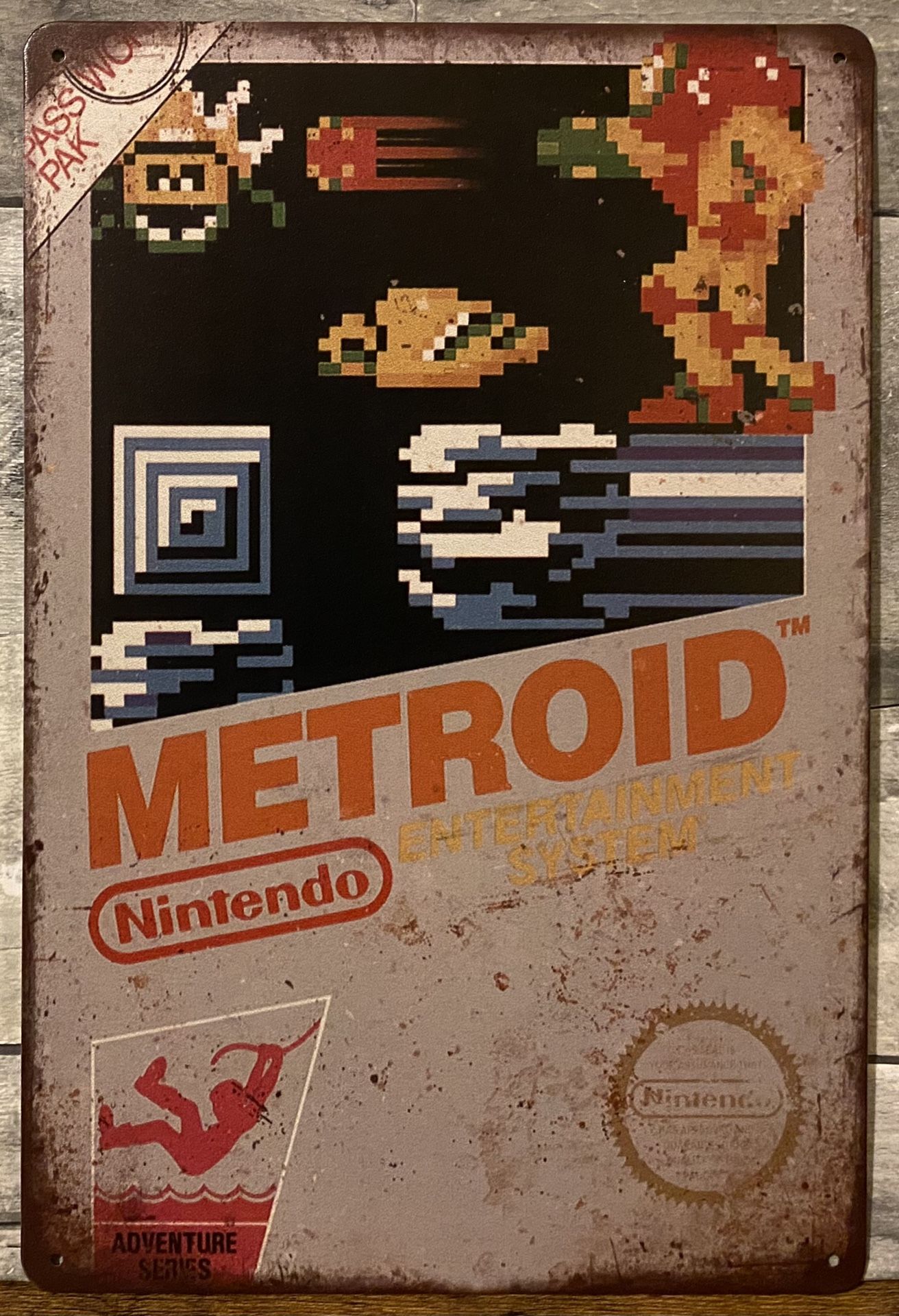 Nintendo Metroid Decorative Metal Tin Sign Poster Retro Man Cave Game Room