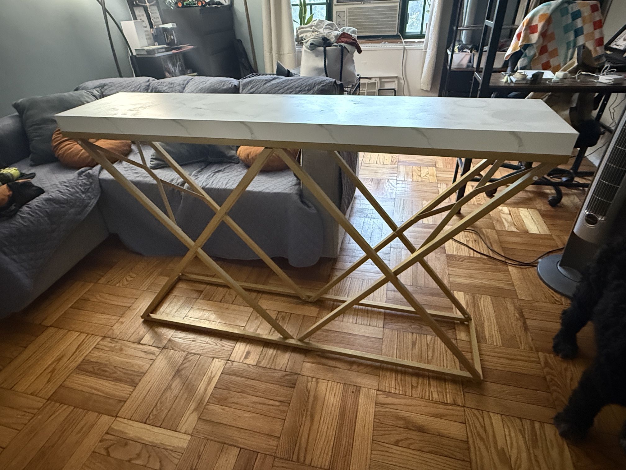 Gold & Marble Console Table