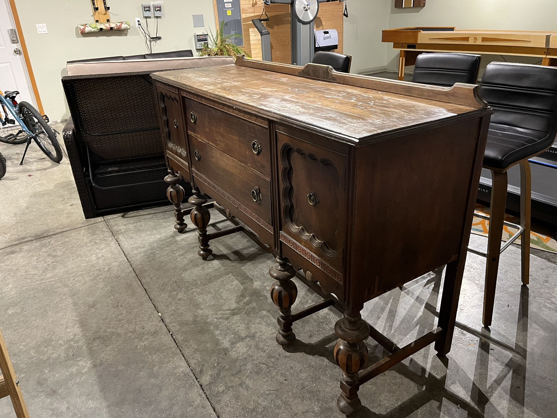 Antique Sideboard / Buffet – Solid Wood – $150 OBO