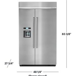 ❄️ NEW KitchenAid - 29.5 Cu. Ft. Side-by-Side Built-In Refrigerator - Stainless steel